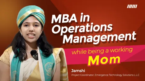 Jamshi Jayakumar, Online MBA